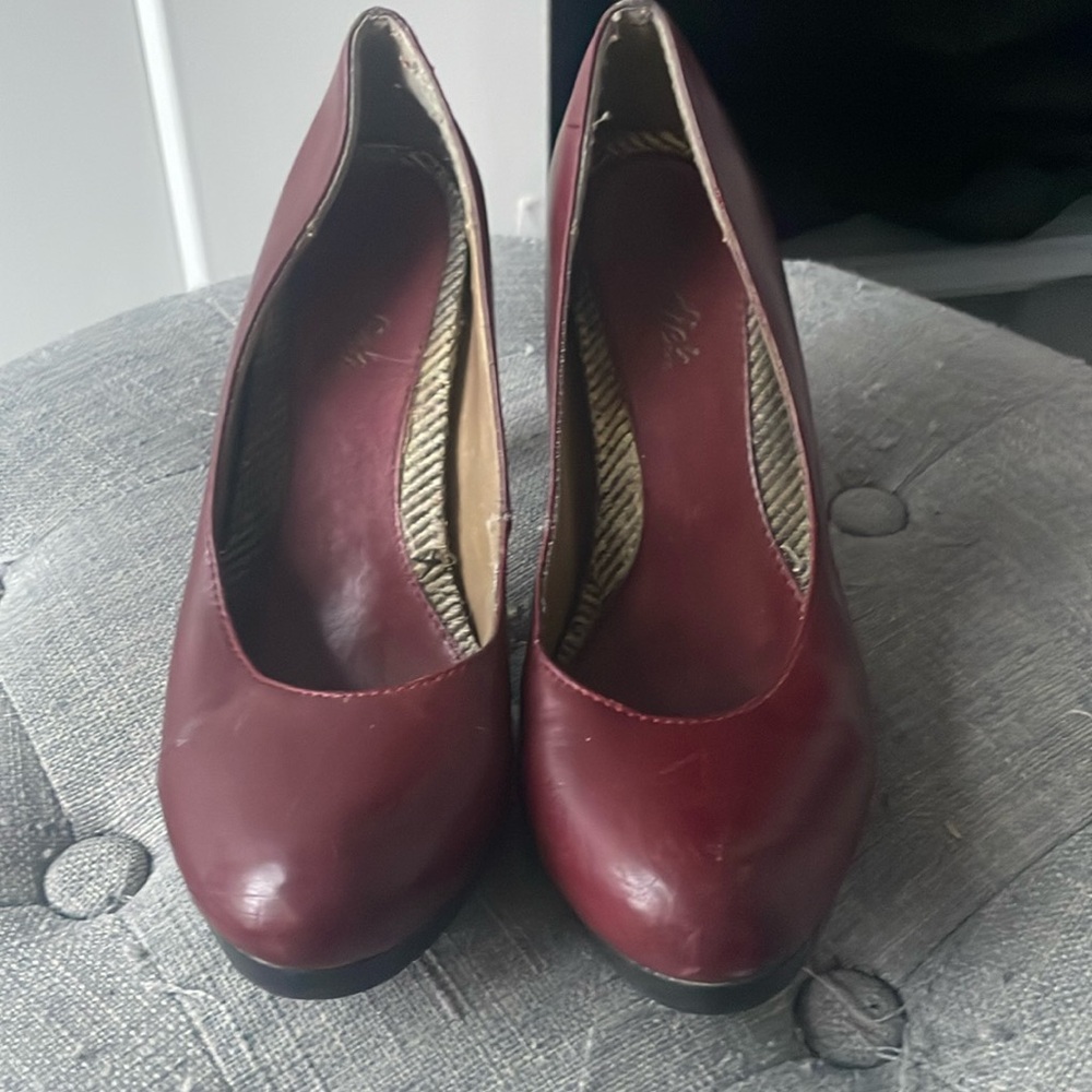Fergalicious Red Leather Heels W6
